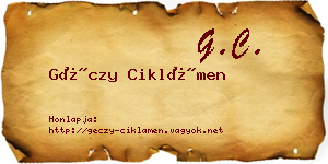 Géczy Ciklámen névjegykártya